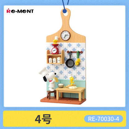 Re-Ment Peanuts Snoopy Miniature Scene Blind Box Wall Hanging Cutting Board Pendant Food Play Figure Daily Life Mini Diorama Set