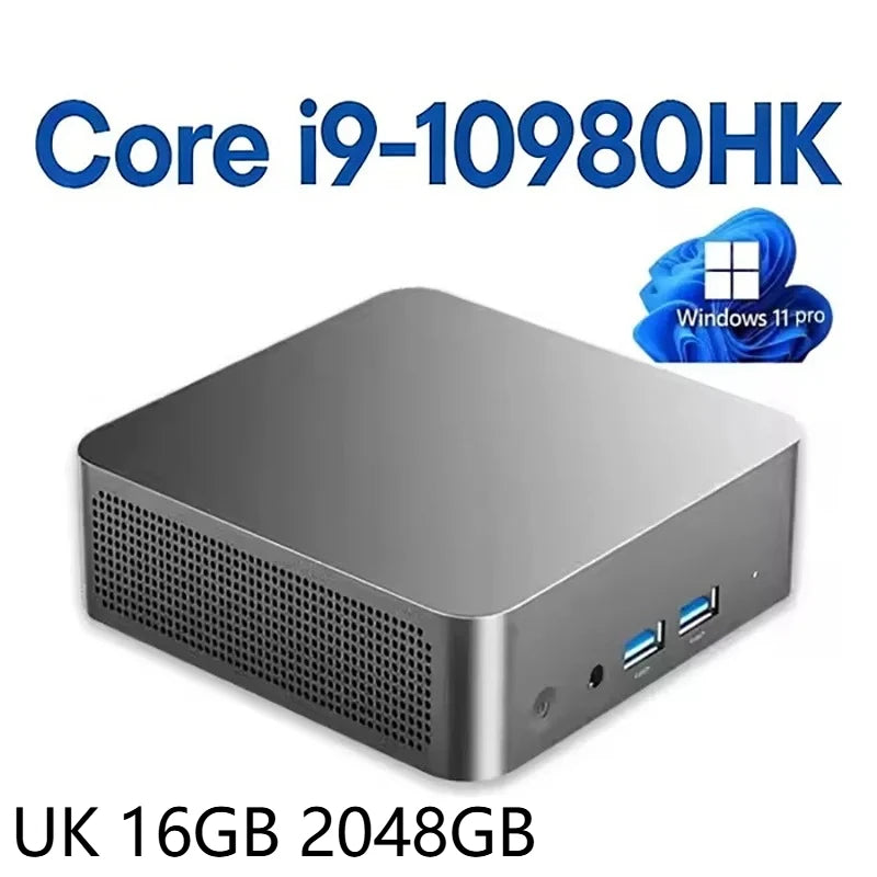Mini PC Intel Core i9 10980HK Windows 11 Pro 16GB RAM 1TB 2TB SSD WIFI6 BT5.2 4K HD Gaming Office Study Desktop