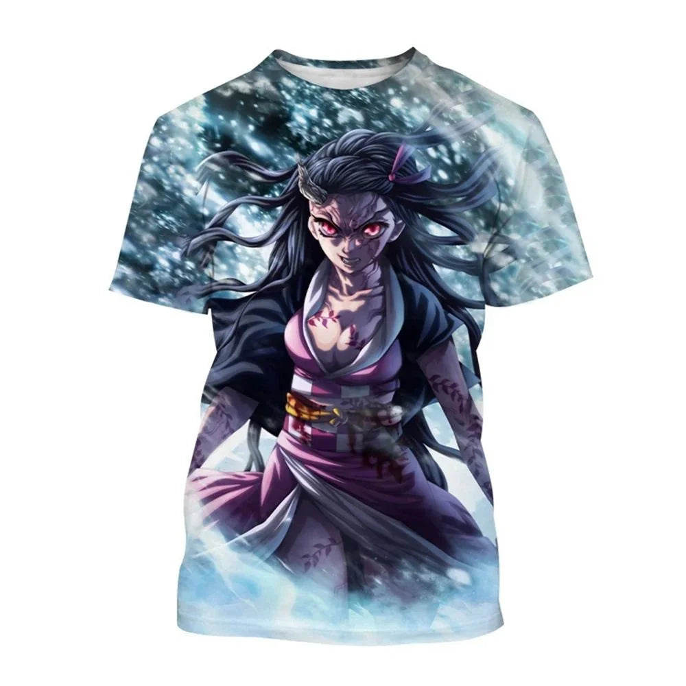 Summer Fashion Anime Demon Slayer 3D Printed T-shirt Neutral Harajuku Style Cool Anime T-shirt