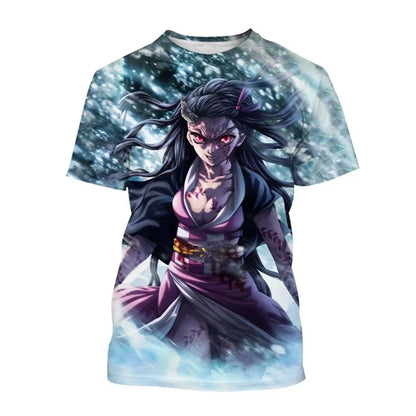 Summer Fashion Anime Demon Slayer 3D Printed T-shirt Neutral Harajuku Style Cool Anime T-shirt