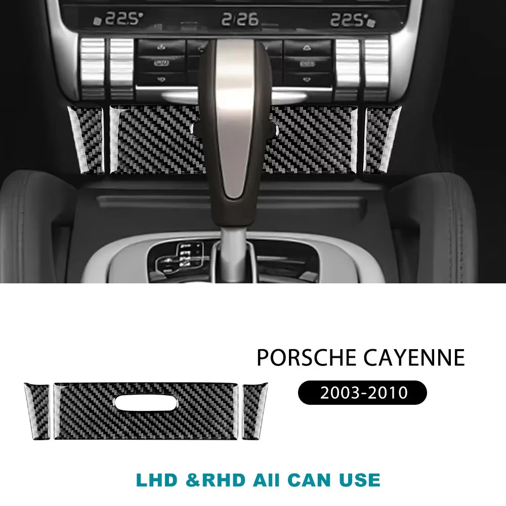Real Soft Carbon Fiber Sticker For Porsche Cayenne 2003 2004 2005 2006 2007 2008 2009 2010 Ashtray Panel Interior Accessories