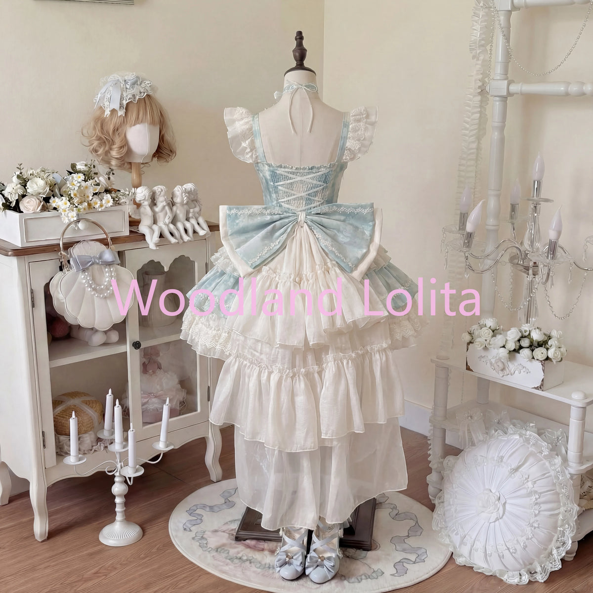 Japanese Sweet Kawaii Princess Dress Women's Flutter Sleeves Off Shoulder Ballet Style Lolita Dress Birthday Party Cake Dresses
