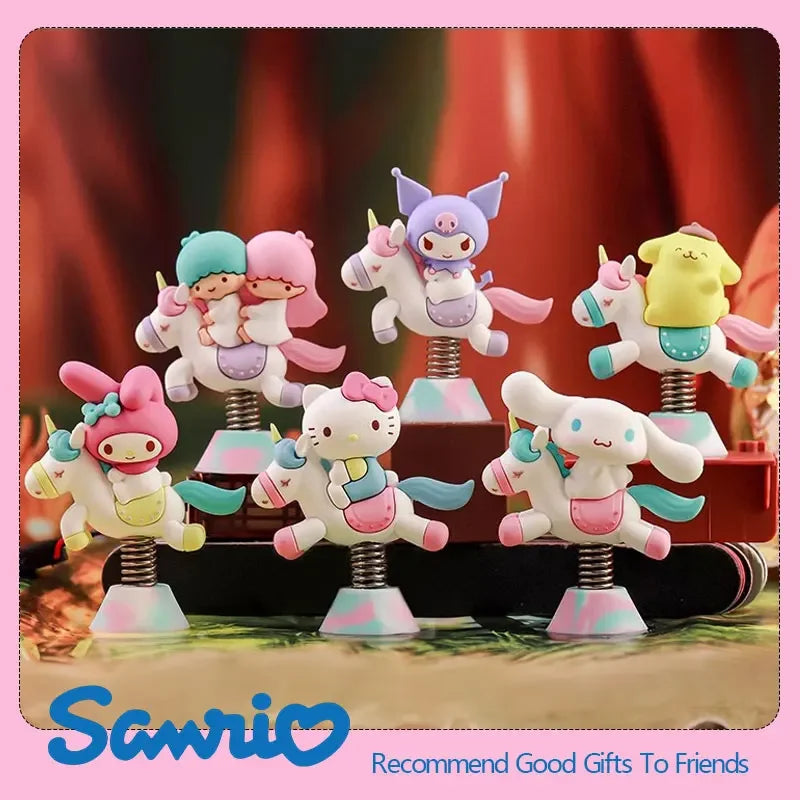 Anime Figures Sanrio Kawaii Kuromi Cinnamoroll Pompompurin Hello Kitty Mymelody Action Figure Dolls Toys Furniture for Display