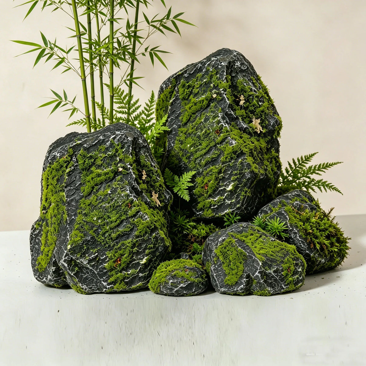 1 Piece PU Moss Simulation Stone Home Decor Photography Prop Performance Artistic Decorative Accessory