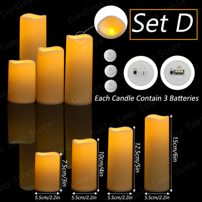 9-300Pcs Led Candles for Wedding Artificial Candle Concert Flameless Candle Battery Operated Pillar Candle for Table Centerpiece