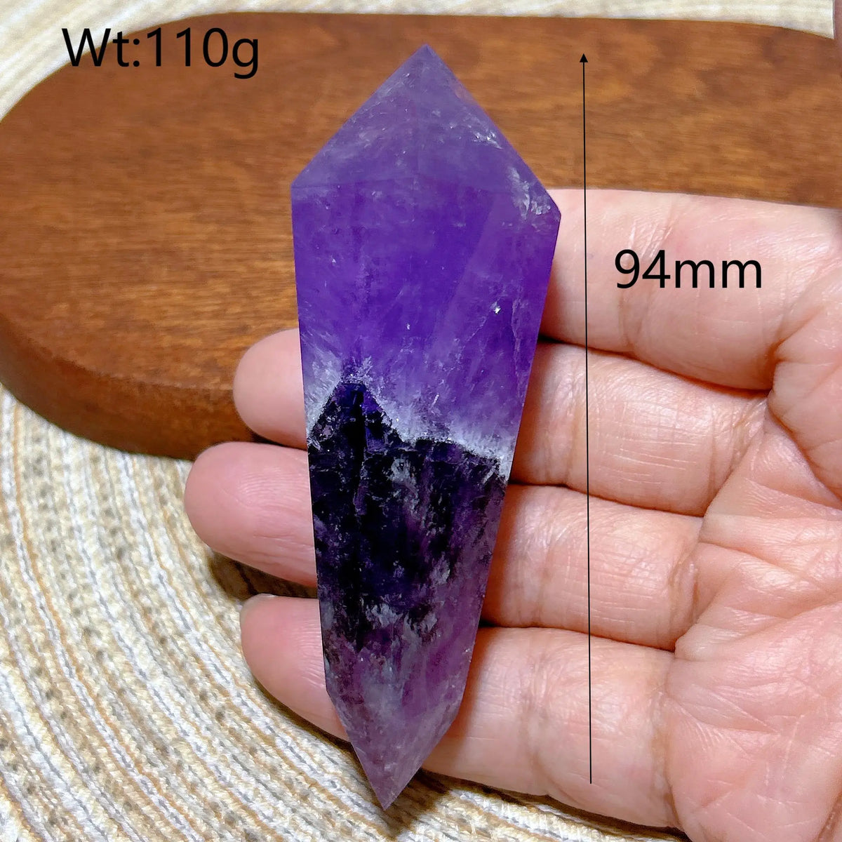 Natural Crystal Two Color Amethyst Double Point Tower Healing Rainbow High Quality Gemstones Energy Home Decorations Gift