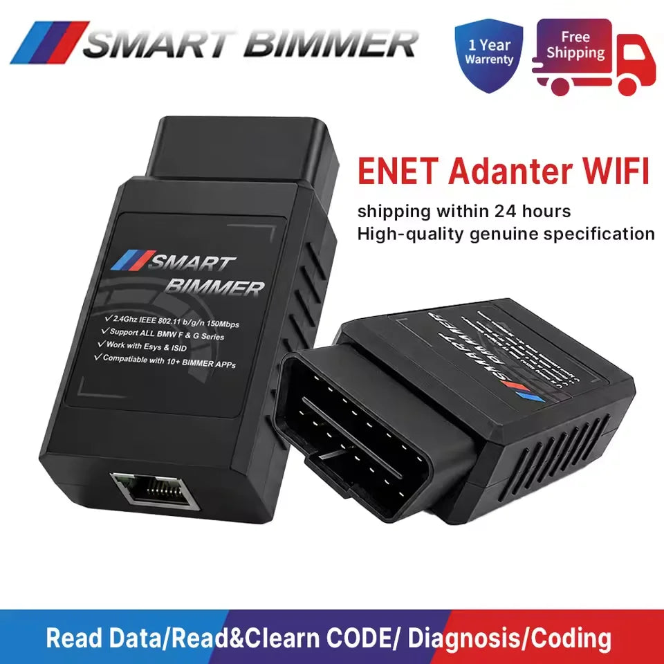 Enet Wifi Adapter for BMW F/G/I Series Mini Toyota Supra A90-Wireless OBD2 Diagnostic Cable for BimmerCode BootMod3 XDelete MHD