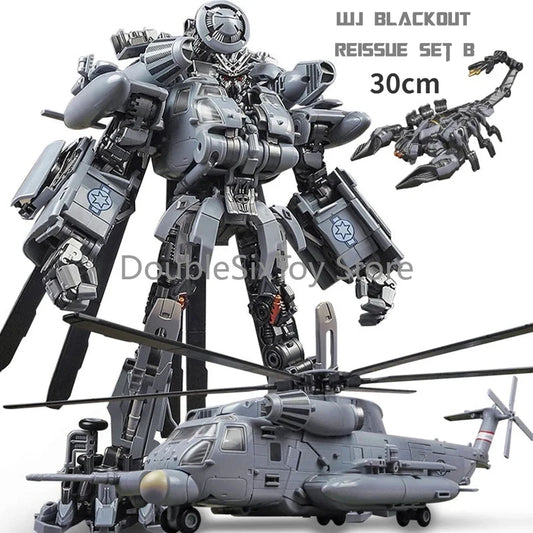 Transformation Toys Weijiang WJ M05 Blackout SET B with Hide Shadow SS08 Enlarge KO 30CM Movie Series Helicopter Action Figure