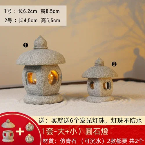 Landscape Decoration Fish Tank Micro Landscape Zen Style Ancient Style Japanese Stone Lantern Sand Table  Mini Decoration