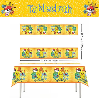 1/10Pcs Pokemon Tablecloth Birthday Decoration Disposable Tablecloth Pikachu Tablecover Kids Birthday Gifts Baby Shower Supplies