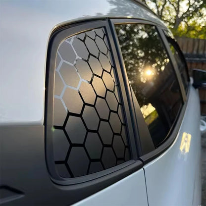 Car Side Window Honeycomb Matte Black Sticker For Triangular Window Decoration Vinyl Sticker Universal All Vehicle Accessories