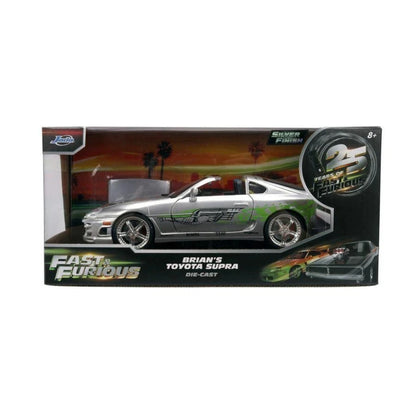 Original Jada 1:24 Fast & Furious 25th Anniversary Edition Diecast Car Model Exquisite Interior Details Metal Vehicle Gifts Toys