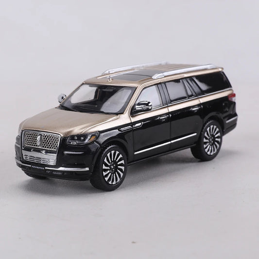 SHADOW PRO 1:64 Lincoln Navigator L Black/Silver Alloy Model Car