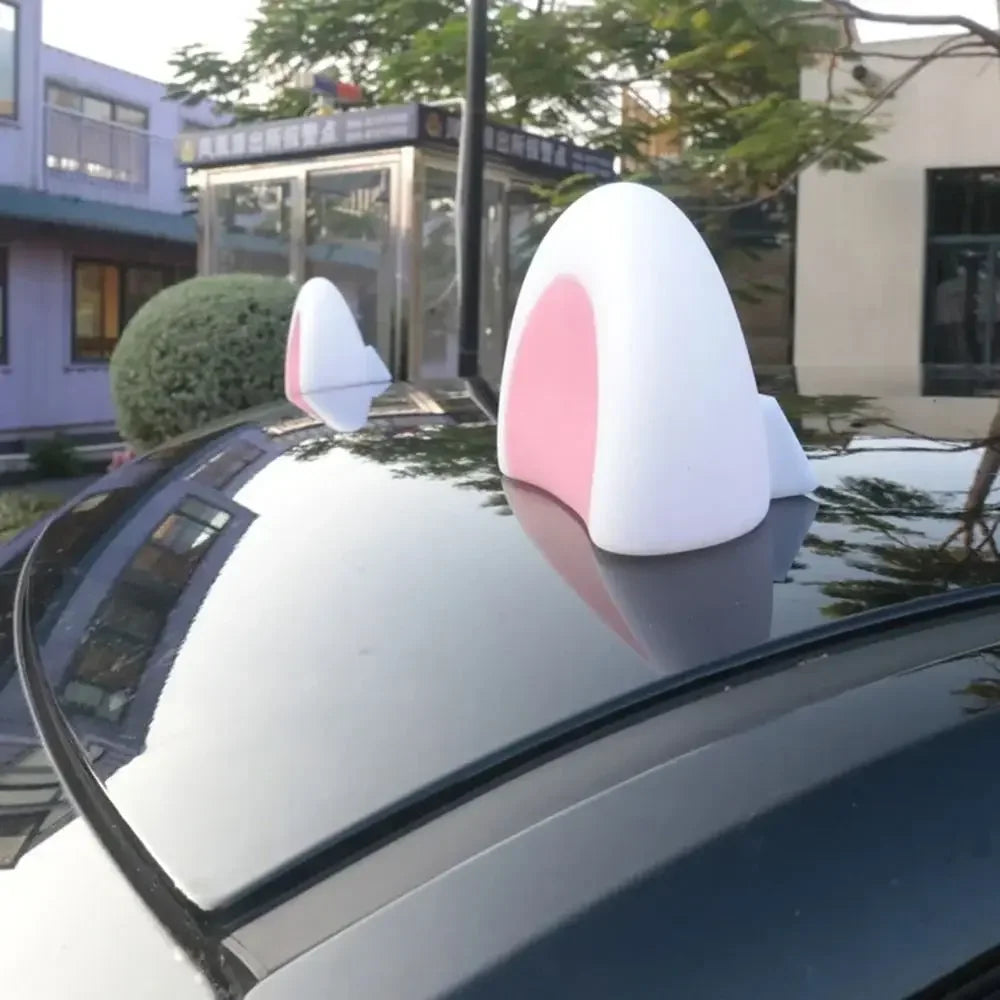 With or without lights 1 or 2pcs The car roof solar light decoration cat ears car cute panda ears Roof exterior decoration