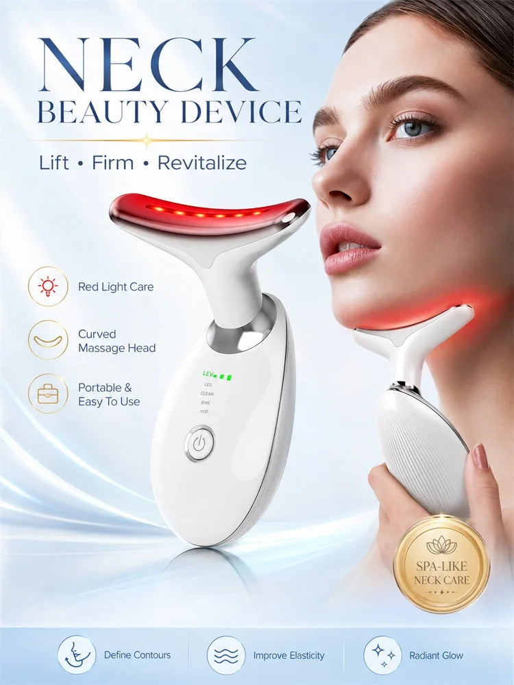 Neck Face Lifting Device Face Neck Massager Skin Tighten Device Led Photon Therapy Anti Wrinkle Double Chin Remove