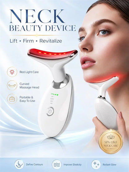 Neck Face Lifting Device Face Neck Massager Skin Tighten Device Led Photon Therapy Anti Wrinkle Double Chin Remove