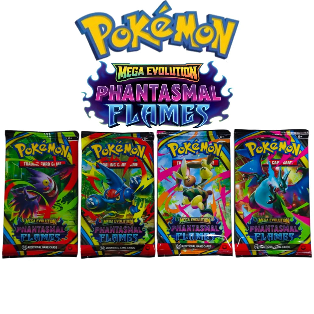100PCS Pokémon TCG: Mega Evolution-Pitch Black Booster Display Box Prismatic 151 Evolutions English Battle Cards Game Cards