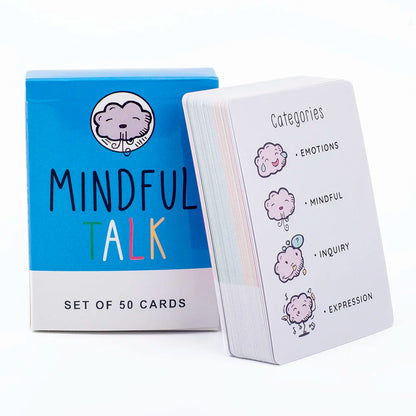 Mindful Talk Board Game 50 Cards Ice Breaker Social Gathering Closer Friends Funny and Meaningful Party Game