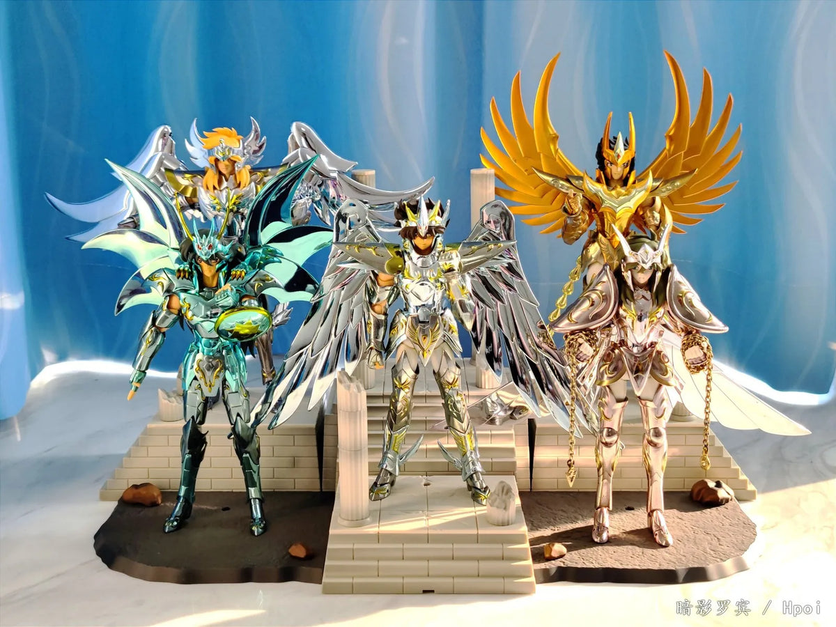 19cm Anime Sacred Saint Seiya Figure Phoenix Ikki Hyoga Seiya Shiryu Standing Figure Toy Collection Decoration Japanese Dolls