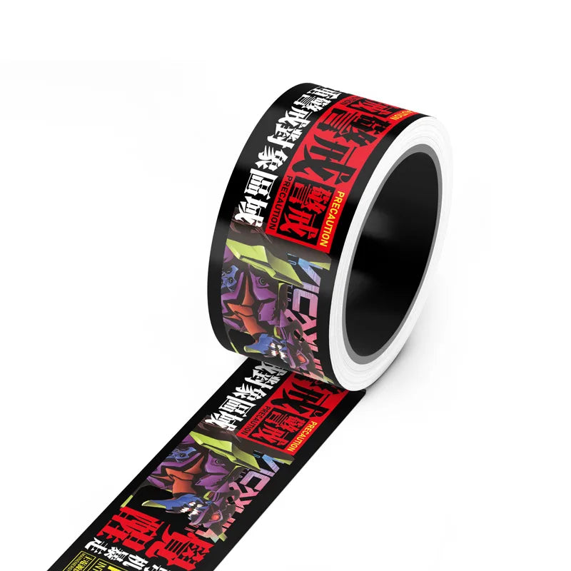 Little Yellow Cute Roll-packed Cartoon Waterproof PVC Sticker Tape Long Warning Trendy Brand Sticker 5 Meters Per Roll