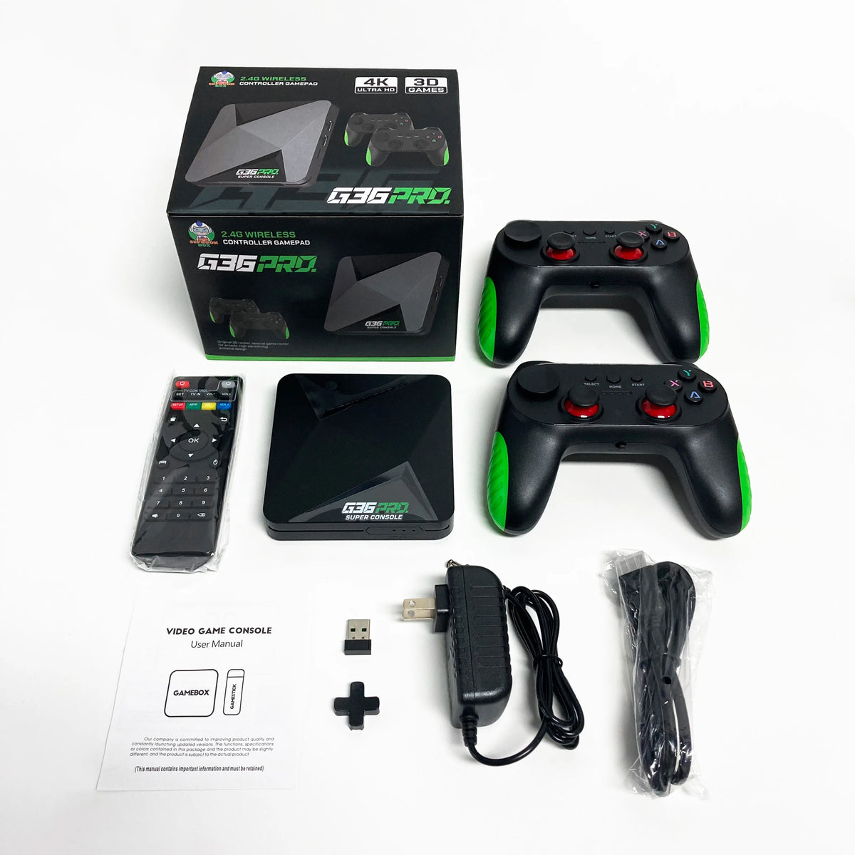 2026 New Super G36 Pro Game Console with 256G 120000+ Retro Video Games,Game Box with Wireless Controller,Kid Gift