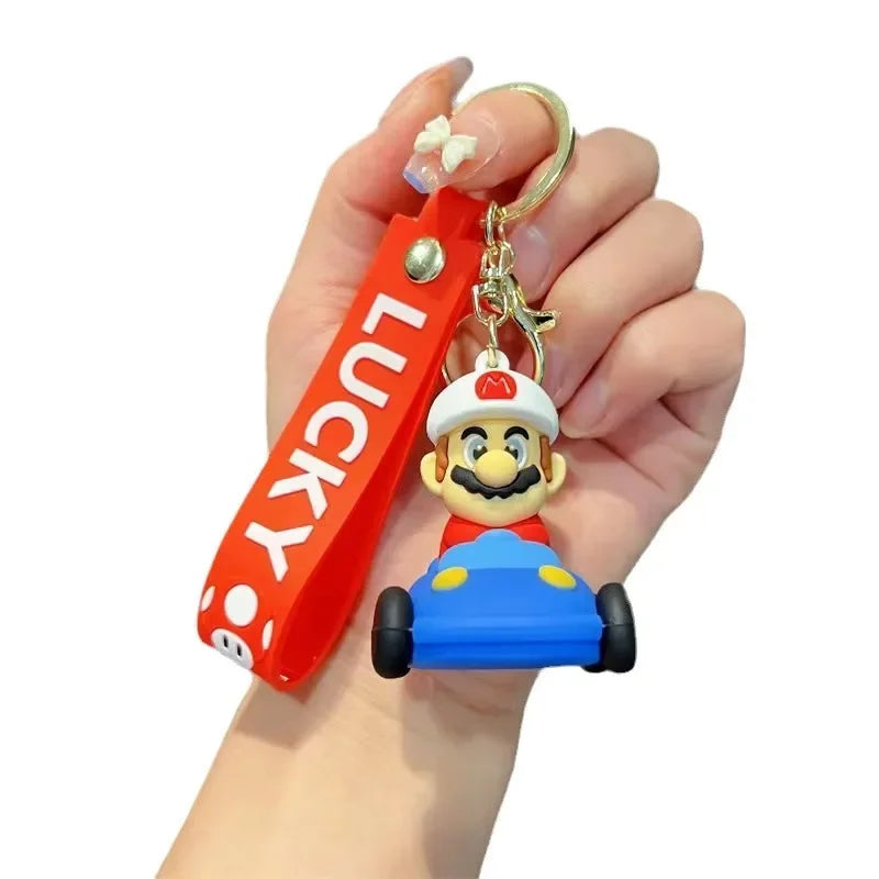 Mario Keychain Mario Bros Luigi Figure Toad Yoshi Bowser Action Figure Model Cartoon Bag Doll Pendant Toys Gift