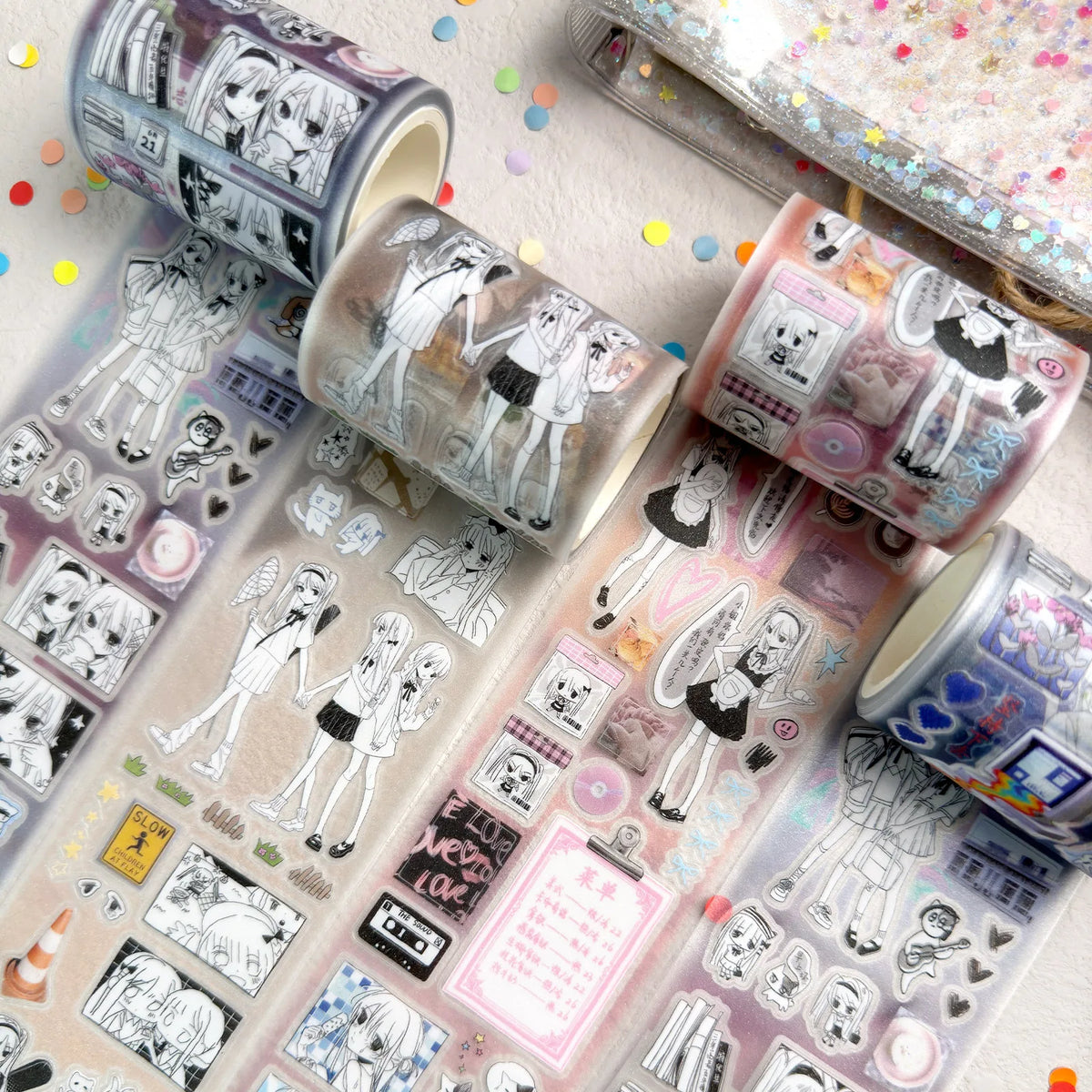 1pcs/1lot Decorative Adhesive Tapes Pieced together time Scrapbook Junk Journal DIY Paper Japanese Masking Scrapbooking Stickers