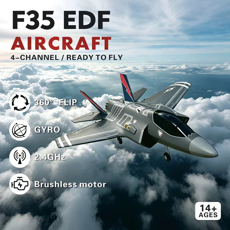 F‑35 Lightning RC Aircraft Model 40MM Ducted Fan EPP Structure 6‑Axis Gyro 2.4G 4CH One‑Key Aerobatic Performance RTF Airplane