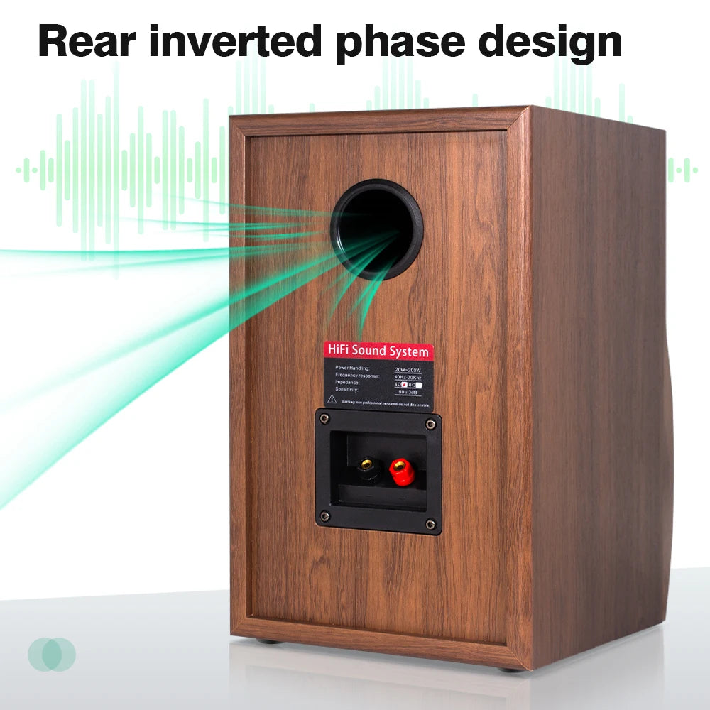 6.5 Inch Bookshelf Speaker HIFI 20~200W Wooden Passive 4Ohm Audio Monitor Speaker Music Player For Sound Amplifier Home Studio