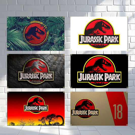 Fashion Movie J-Jurassic Park Flag Polyester Printed Banner For Home Decoration