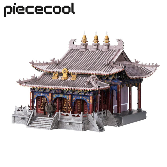 Piececool 3D Metal Model Building Kits Wuye Temple 3D Puzzles Metal DIY Jigsaw Building Blocks Creative Architecture Home Decor