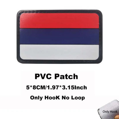 Russia,Poland,Germany,Italy,Spain,France Flags Emblem Military Backpack Badge,3D PVC Rubber Applique Tactical Patches with Hook