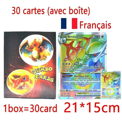 XXL Big Shiny Cards Pack Folder Oversized Jumbo Letters Binder French Charizard Zipper Album Storage Giant Card Sleeves