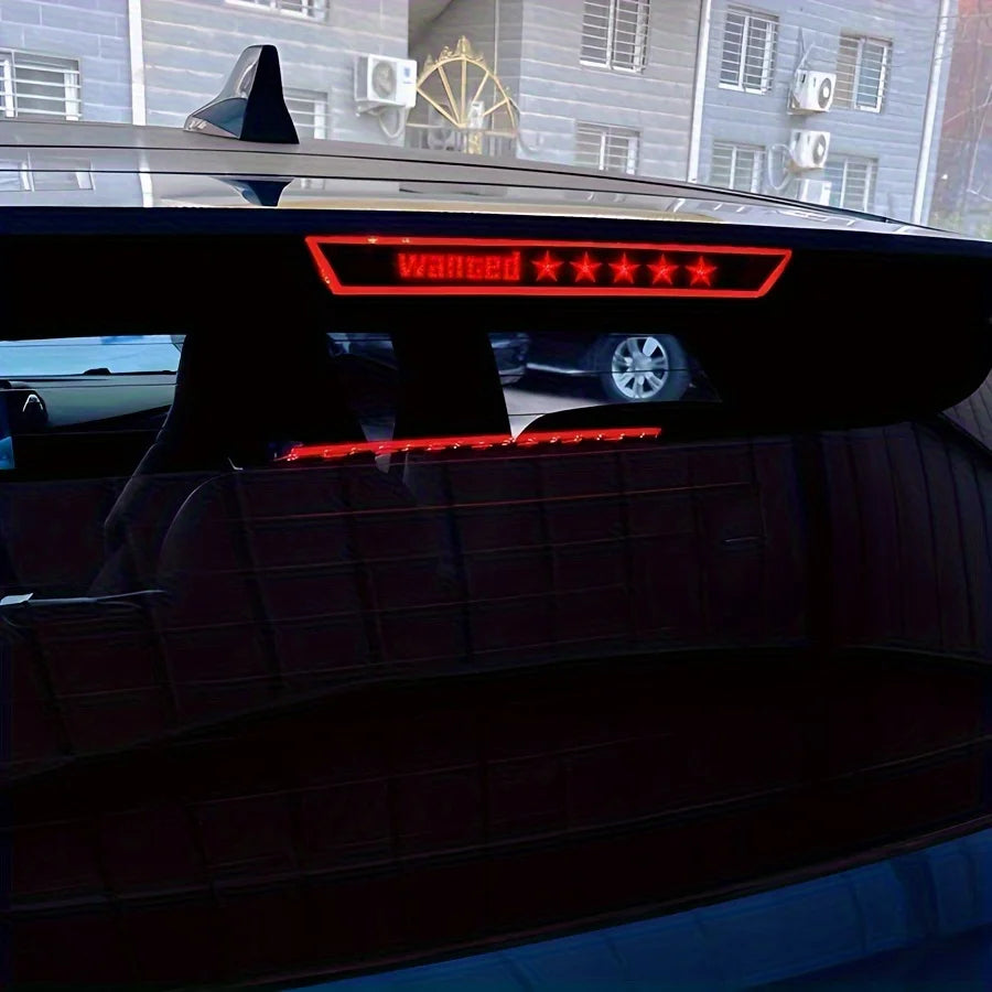 1PC Wanted High-Mounted Brake Light Car Stickers Waterproof DIY Vehicle Tail Light Sticker Carbon Fiber Textured Vinyl Decals