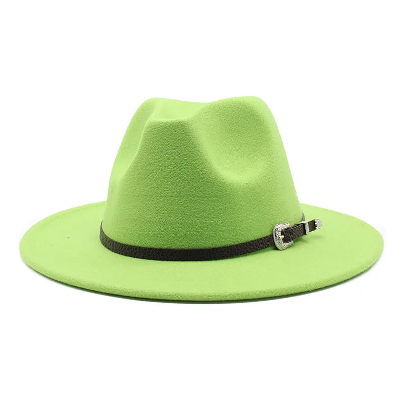 British Style Felt Jazz Fedora Hat 59-61CM Size Panama Trilby Hats for Women Men Gentleman Wedding Party Hat