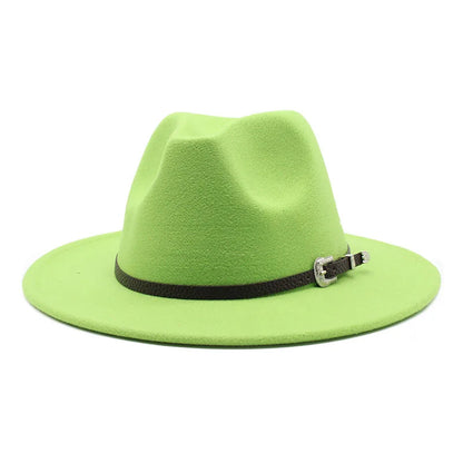 British Style Felt Jazz Fedora Hat 59-61CM Size Panama Trilby Hats for Women Men Gentleman Wedding Party Hat