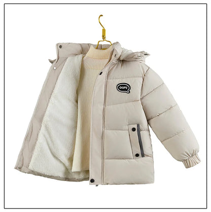 Boys Thickened Jacket Children's Padded Coat Winter Warm Casual Outerwear Kids Hooded Zip-Up Parkas Autumn Fashion Cotton Clothe
