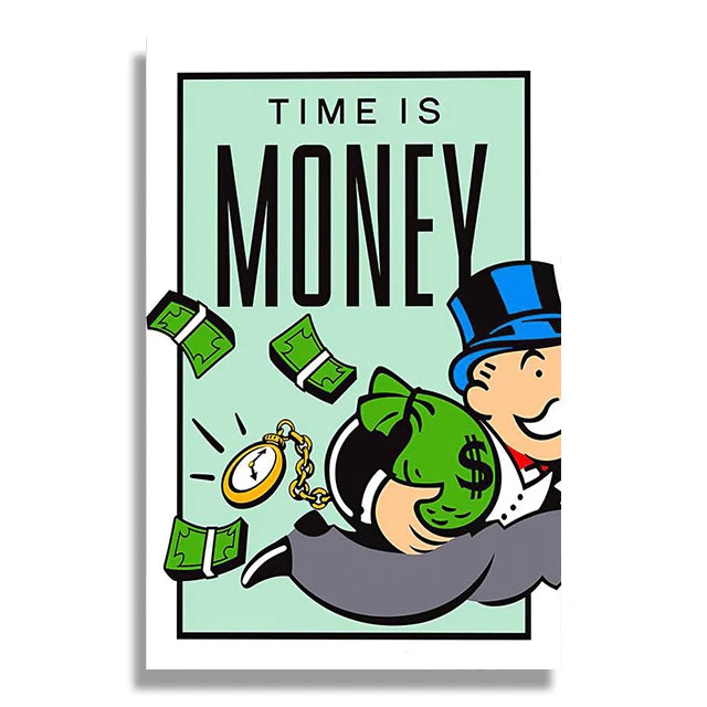 Monopoly Millionaire Money Canvas Decorative Painting Motivational Quote Art Poster Cartoon Figure Mural Home Wall Decor Picture