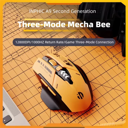 Inphic A9 V2 Wireless Gaming Mouse 12800DPI Rechargeable Ergonomic Bluetooth Compatible  Low‑Noise Mouse For PC Laptop Computer