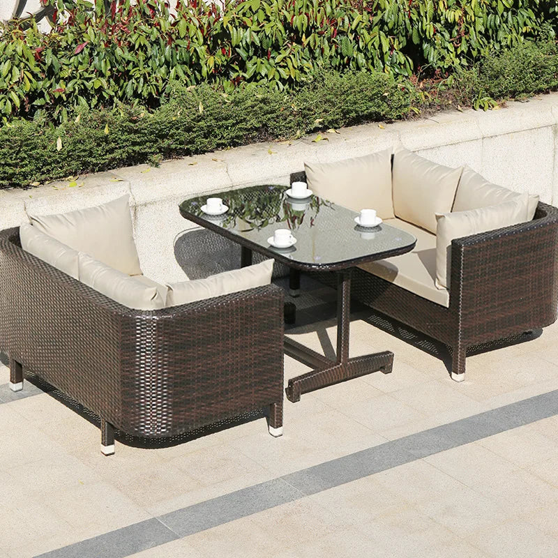 Outdoor Sofa Leisure Set, Garden Terrace Chair, Courtyard Balcony Double , -Woven Outdoor Imitation Rattan Sofa