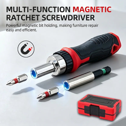TINSOL 45PCS 1/4 Inch Drive Ratchet Screwdriver Socket Bit Set 72 Tooth CR-V Magnetic Bit Driver Auto Home Repair Tool Kit Case