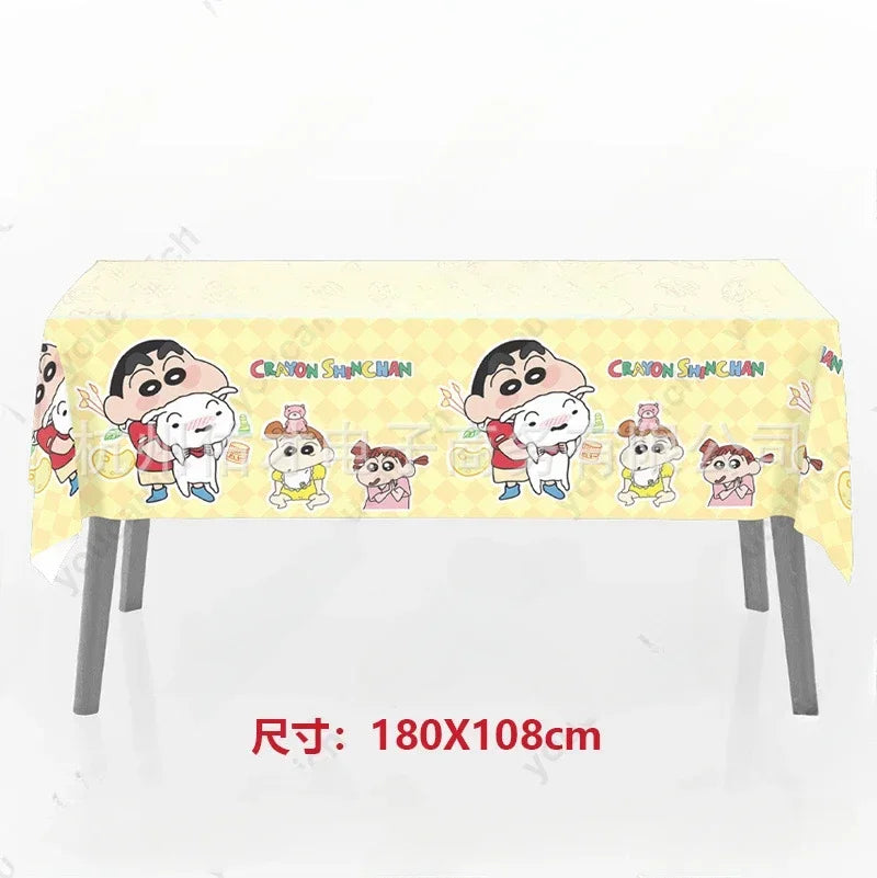 Crayon Shin-chan Birthday Party Disposable Paper plate Cake Topper Hanging Flag Crayon Shin-chan Balloon Birthday Decorations