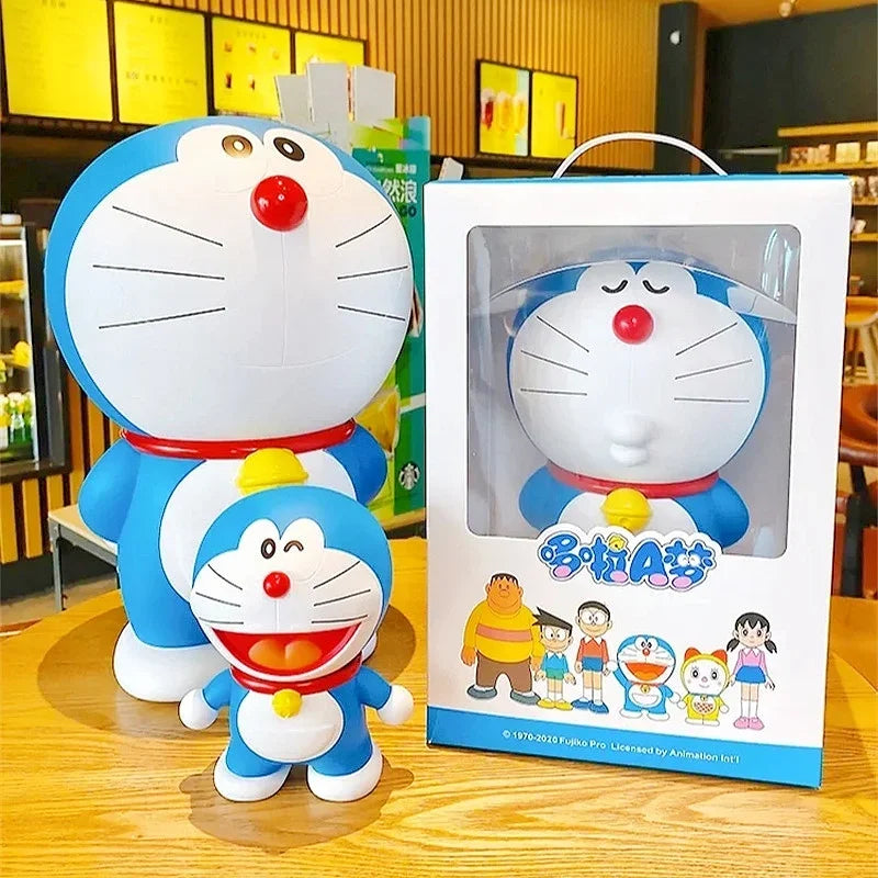 Large Size Doraemon Action Figures Toys Anime Kawaii Piggy Bank Pvc Figurines Decoration Model Toy Statue Decor Birthday Gifts