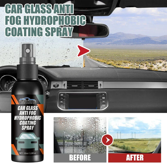 Water Repellent Spray Anti Fog Coating Spray Car Windscreen Cleaner Hydrophobic Anti-fogging Agent for Auto Cleaning