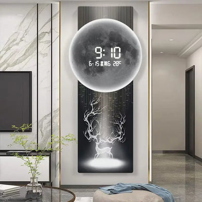 Wall clock, living room entrance decoration painting, electronic clock, digital display creative LED, wall mounted clock