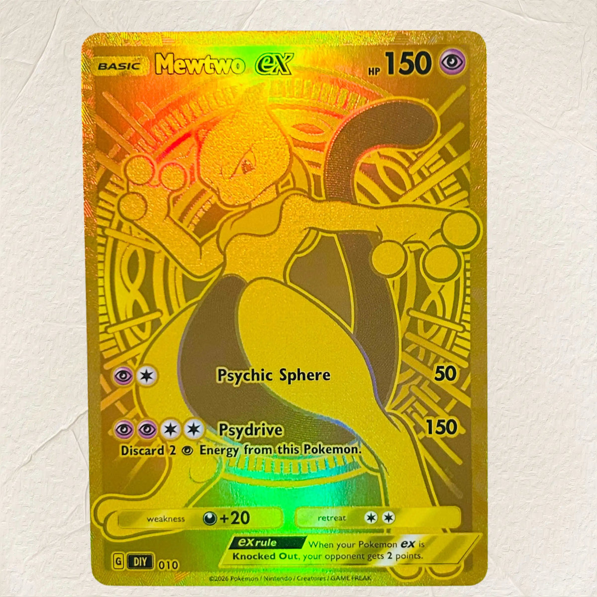 DIY Mew EX 012 Gold Foil Texture Cards English Version Collectible Grade Premium Anime Collection Cards