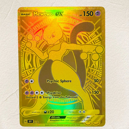 DIY Mew EX 012 Gold Foil Texture Cards English Version Collectible Grade Premium Anime Collection Cards