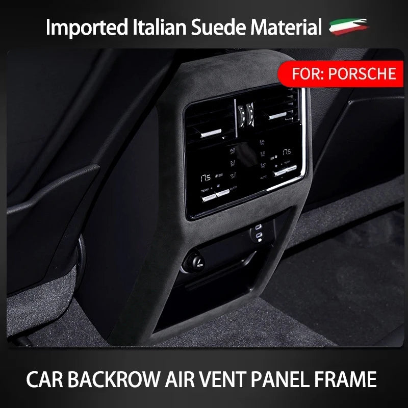Top Suede Car Interior Rear Seat Air Condition AC Vent Outlet Cover Trim For Porsche Cayenne 2019 2020 2021 2022 2023 2024 2025