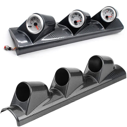 Universal Car Gauge Holder 52mm Left Right 3 Hole A Pillar Column Gauge Pod Holder Meter Stand Carbon Fiber