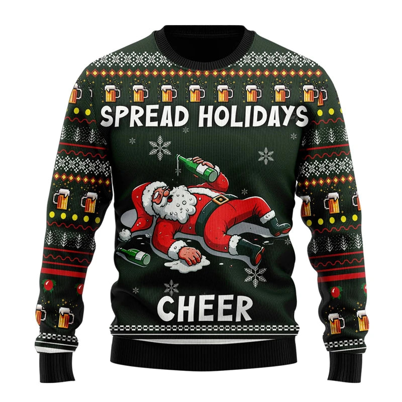 Fashion Beer Ugly Christmas Sweater For Women Clothes Hip Hop Bar Party Men Sweatshirts Casual Male Pullovers Beers Tracksuit